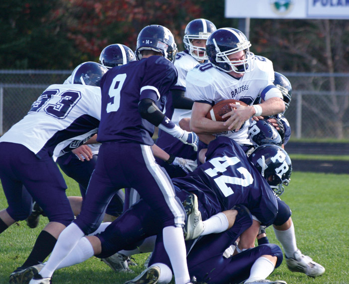 Fryeburg Academy football waits for a drive | The Bridgton News