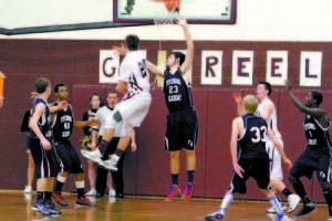 ALEX LAZIC of Fryeburg Academy defends the middle during Tuesday's Class B West prelim game against Greely. (Rivet Photo)