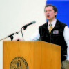 Maine Commissioner of Education Stephen Bowen speaks to Lake Region High School staff, teachers, administrators and students last Friday. (Rivet Photo)