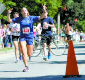 JANE MCMURRY of Camp Arcadia was one of over 500 to compete in this year's Casco Days race.