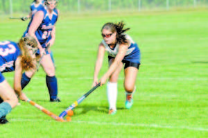 MACKENZIE HILL powered the Raider field hockey team past Gray-New Gloucester with a pair of goals Monday. (Photo by Sue Thurston/FA)