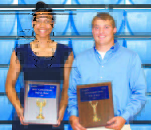 Outstanding Female & Male Athletes â€” Tiana-Jo Carter and Cody Gibbons.