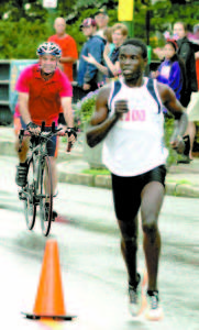 STILL CHAMP â€” Moninda Marube, 35, of Auburn defended his Bridgton title with a run of 20:29.