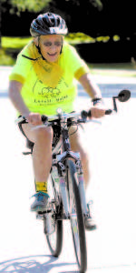 JANE GIBBONS completes the annual Tour de Lovell.