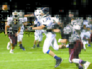 JUST OUT OF REACH â€”Â Fryeburg Academy receiver Nick Armstrong was unable to come up with this pass during last Friday's game against Greely. (Rivet Photo) GREELY 54 RAIDERS 18 First Downs: FA 10, GRE 9 Turnovers: FA 2; GRE 0 Penalties: FA 9-51, GRE 5-35 Rushing: FA 20-137, GRE 27-323 Individual Rushing: FA, Ryan Gullikson 10-70, Ben Southwick 4-3, Kyle Bennett 5-18, Cody Gullikson 6-38, Jeremy Pellitier 2-minus 4, Jared Chisari 1-8; GRE, Sam Peck 10-162, Matt Pisini 6-118, Nick Dubois 2-3, Andrew Ray 4-12, Nick Gauvin 4-28, Tim Coyle 1-0 Passing: FA, 10-20-139; GRE 4-5-91 Receiving: FA, Nick Armstrong 1-1, Brandon Ludwig 4-108, Ben Southwick 4-25, Donovan Brown 1-5; GRE, Nick Dubois 2-75, Nick Gauvin 2-16 Tackles (solo, assists, total): FA, Ryan Gullikson 2-0-2, Brandon Ludwig 2-0-2, Ben Southwick 1-0-1, Angel Escalante 2-1-3, Kyle Bennett 3-1-4, Isaac Wakefield 1-0-1, Tyler Hall 2-1-3, Baha Demir 1-1-2, Cody Gullikson 3-0-3, Matt Boucher 2-0-2, Donovan Brown 1-0-1, Jeremy Pellitier 0-1-1.