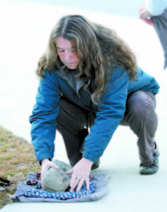 TAKING PART IN THE HIKE  was Kathy McDonald, whose son Sgt. Edmund McDonald was killed in Afghanistan. (Rivet Photo)