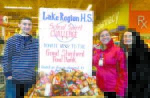 Lake Region students Conor Small, Lily Charpentier and Olivia Toole hope local shoppers will donate nonperishable food items to the Good Shepherd Food-Bank as part of the â€œSchool Spirit Challengeâ€ to take place at LRHS on Friday, Feb. 13.   A Spaghetti Dinner fundraiser to benefit the School Spirit Challenge, hosted by the Lake Region High School classes of 2015 and 2018, will be held this Saturday, Jan. 31, from 4 to 6:30 p.m., in the LRHS cafeteria. Cost is $5 at the door. Donations to the Lake Region High School Spirit Challenge can be made online via Mastercard, Visa, Discover or Paypal at: https://www.gsfb.org/donate/vfd/?id=375 Monetary or nonperishable donations can be made at LRHS. Monetary donations may be dropped off in collection jars at: The Umbrella Factory in Naples, Bethâ€™s Cafe in Bridgton, Food City in Bridgton and Hayes True Value in Bridgton.  