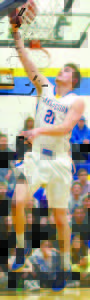 QUINN PILAND heads to the hoop for an uncontested layup after coming up with a key fourth quarter steal. (Rivet Photo)