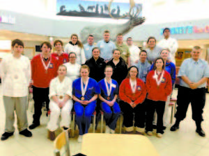 LRVC SKILLSUSA MEMBERS pose for a group shot after celebrating the seven members who won medals at this yearâ€™s Maine SkillsUSA Conference held in Bangor last week. Pictured above are:  (front row l-r) Megan Grey, Bailey McDaniel, Monica Martin, Kaitlin Bell, and Jade Fecteau; (middle row l-r) Sean Hedly, Jacob Morse, Tristi Palmer, Emily Burnham, Zoe Snow, Brandon George, Kaytlyn Terry, and Justin LeBlanc; and (back row l-r) Kyle Provencher, Brianna Pereault, Evan Sanborn, Steven Milton, Corey Soucy, Jared Jordon and Desirea Johnson.