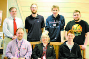 WINNING PARTNERSHIP â€” Lake Region H.S. teamed up with Howell Laboratories, Inc. of Bridgton for the Seaperch competition. Pictured are (front, left to right) LR teacher and project advisor Joe Dorner, SAD 61 Assistant Superintendent Deborah Howard, Taylor Davis; (back row) Howell Labs president David Allen, Howell Labs engineer Ryan Mccauley, Evan Kellough and Galen McLaughlin. (Rivet Photo)