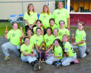 STATE CHAMPS â€” Members of the Andy Valley East 10 and Under Softball team claimed the state title and will now advance to regional play in Connecticut. The team includes: front, left to right, Kaylee Chamberlain of Mechanic Falls, Caydence Riley of Bridgton and Melissa Mayo of Bridgton; second row, Sierra Carson of Woodstock, Natasha Mason of Woodstock, Kathryn McIntyre of Bridgton and Bree Heikkinen of Paris; third row Kasey Johnson of Bridgton, Atlantis Martin of Oxford, Emily Rock of Bridgton, Taylor Truman of Paris and Caitlin Hunnefield of Poland; and back row, Coaches Tracy Smith, Amy Mayo and Kelly Johnson, all from Bridgton.