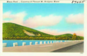 POSTCARD PERFECT â€” This circa 1950s postcard of the Moose Pond Causeway shows off the granite stones in all their picturesque glory. (Geraghty Photo) 