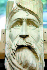 WOOD SPIRIT carvings are one of Bill's signature pieces of work.