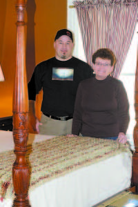 IN THE ADMIRAL'S QUARTERS, Toby Hartford and Donna Pearce, the inn's owner.