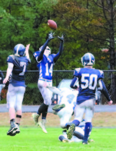 PICKED OFF â€” Raider defensive back Caleb Bowles intercepts the ball to end a Mountain Valley threat.  CLASS C SOUTH SEMIFINALS #2 Wells (8-1) vs. #3 Fryeburg Academy (7-2) Friday, Nov. 4, 7 p.m. At Wells High School â€¢ Winner advances to the Class C South Finals vs winner of #1 Cape Elizabeth vs. #4 Spruce Mountain â€¢ Previous meeting: Wells 35, Raiders 18 â€¢ About Wells â€” The Warriors defeated Yarmouth 56-12 last week in the quarterfinals. Wells built a 36-6 lead after the first quarter as Evan Whitten scored on runs of 17 and 53 yards, while Riley Dempsey had TD runs of 2 and 1 yard. He added a third TD on a 74-yard jaunt. Wellsâ€™ lone loss came in the season finale, 13-7 to Cape Elizabeth. Home record: 3-1 Fryeburg Academy shocked the Warriors last year with a 28-26 victory at Wells. FA scored first and lead 14-6 at halftime. The Warriors (2-0 at the time) went ahead 20-14 and 26-20, but the Raiders rallied each time with Jared Chisari scoring the equalizer on a 29-yard run and Cody Gullikson catching the two-point conversion pass to put FA ahead. Wells threatened to score in the final minutes, moving the ball inside the Red Zone, but Cody Gullikson intercepted a pass on a third down try to seal the victory. â€œThis team has embraced the idea of playing for 48 minutes. I hope it continues,â€ said FA Coach David Turner after the win. Fast-forward to 2016, and this Fridayâ€™s playoff meeting between the two teams: â€œItâ€™s a tough match-up whether it is Cape or Wells. I think we will have some confidence going in, but the reality is what we did before against them was six weeks ago. Weâ€™re different. Theyâ€™re different. We have to go and play our best football game. We know that,â€ Coach Turner said. â€œI still think they (Wells) are the best team in the conference, and we are going to have to go down there and play our best. We need to play mistake free and continue to play with a lot of energy and enthusiasm. To have the opportunity to play in two straight semifinals against two outstanding teams is fantastic. Weâ€™re going down there to give them our best shot.â€ Does beating Wells on their home turf help this cast of Raiders? â€œAt least, there is a thought that we can do it. Weâ€™ve done it. They are a better football team than last year. They are deeper, better across the board. If we play well, weâ€™ll make a good showing,â€ Coach Turner said. â€¢ About the Raiders â€” Fryeburg has won six straight games. Their last defeat â€” Sept. 17 against Wells.  Big plays keyed FAâ€™s scoring output. Wells will likely avoid kicking the ball to speedster Jared Chisari, who returned kickoffs 82 and 75 yards for scores. Coach Turner hopes his club is playing under better weather conditions this week, thus enabling the Raiders to go to their passing attack more than this past week against Mountain Valley. FAâ€™s third score in the first meeting with Wells came on a 31-yard pass play to Cobey Johnson.  